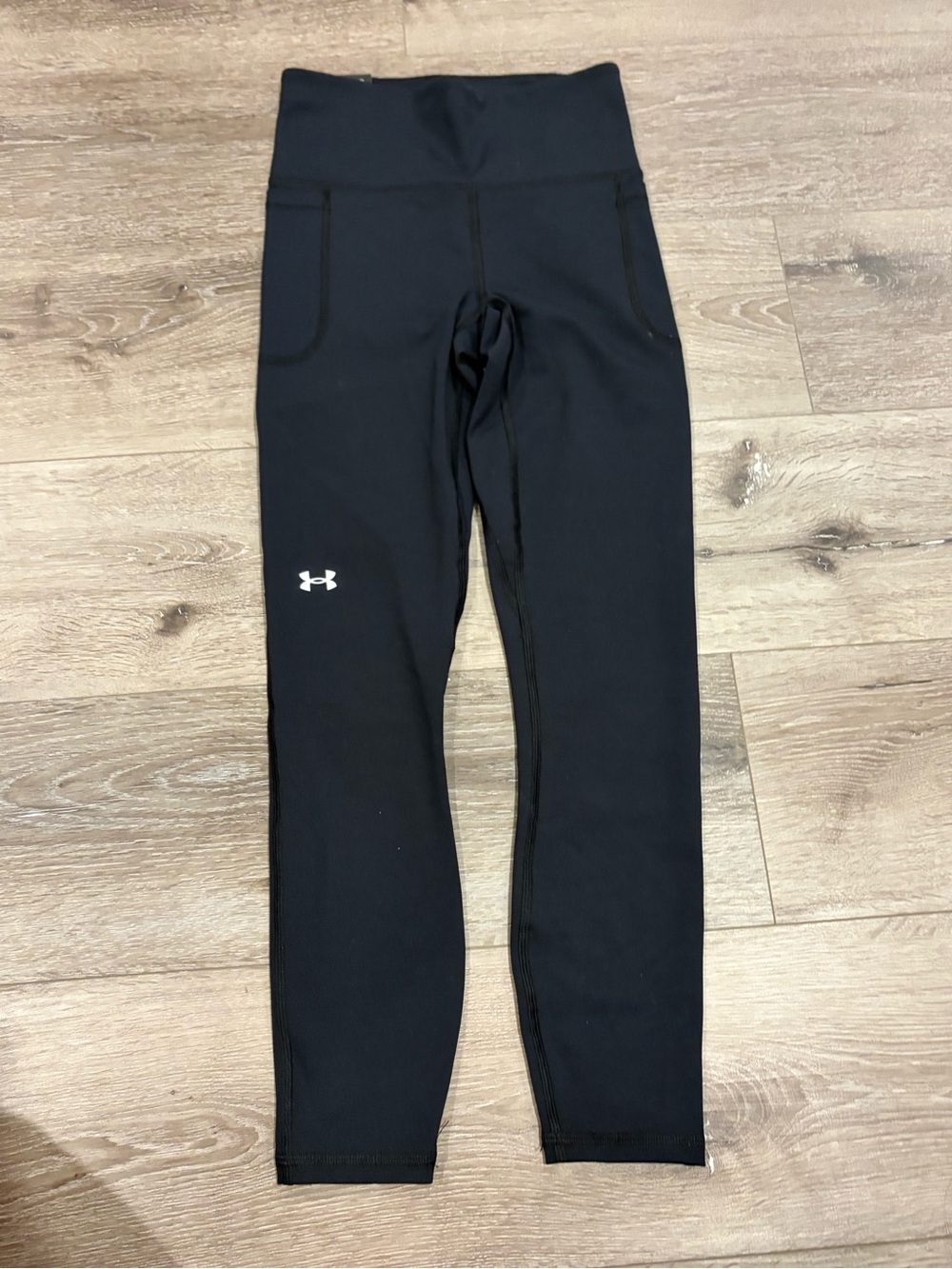 Under Armour Girls Black Performance Leggings with Logo